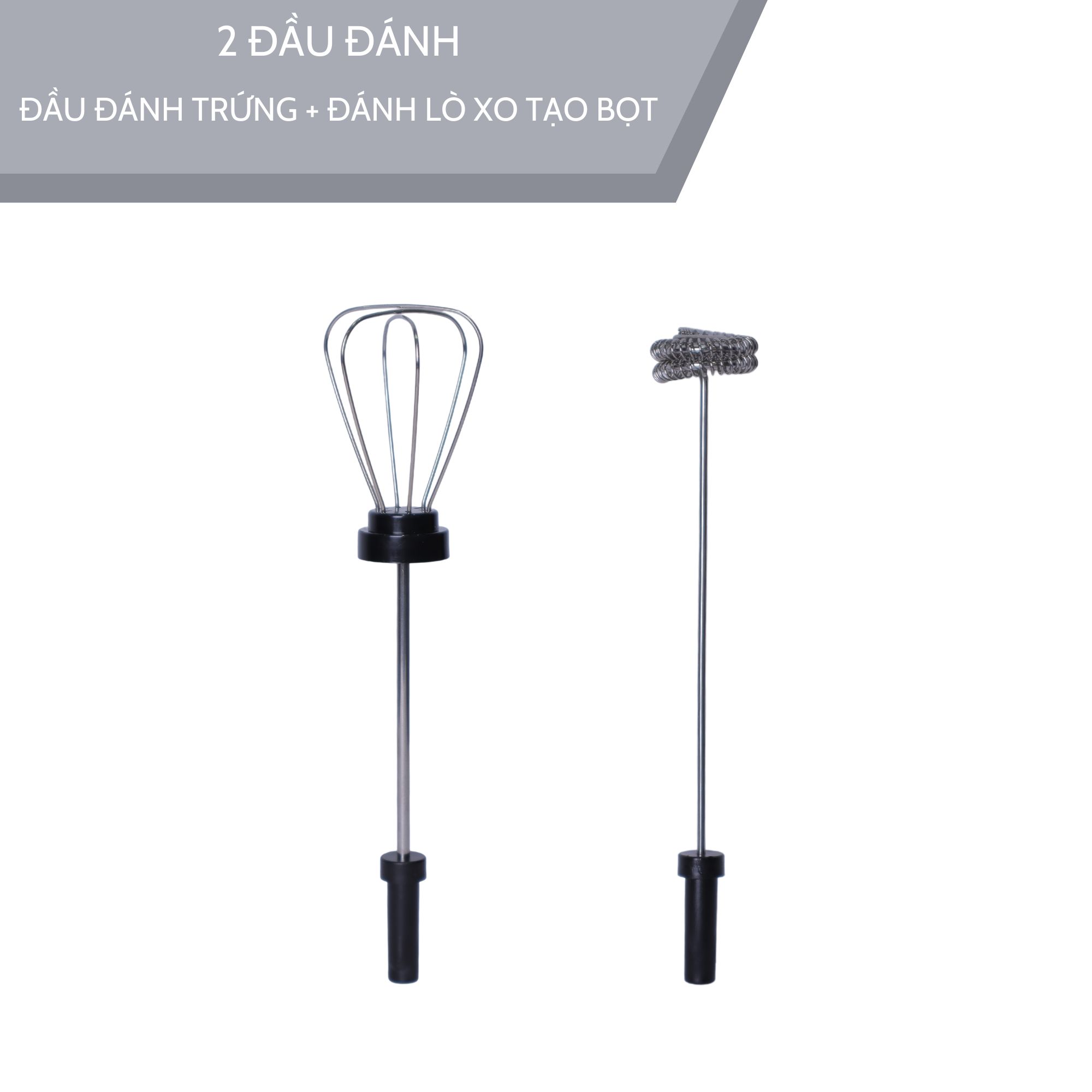 Máy đánh trứng, máy đánh bọt cafe cầm tay mini Lebenlang LBL4588, 2 tốc độ, sạc pin usb tiện dụng - hàng chính hãng