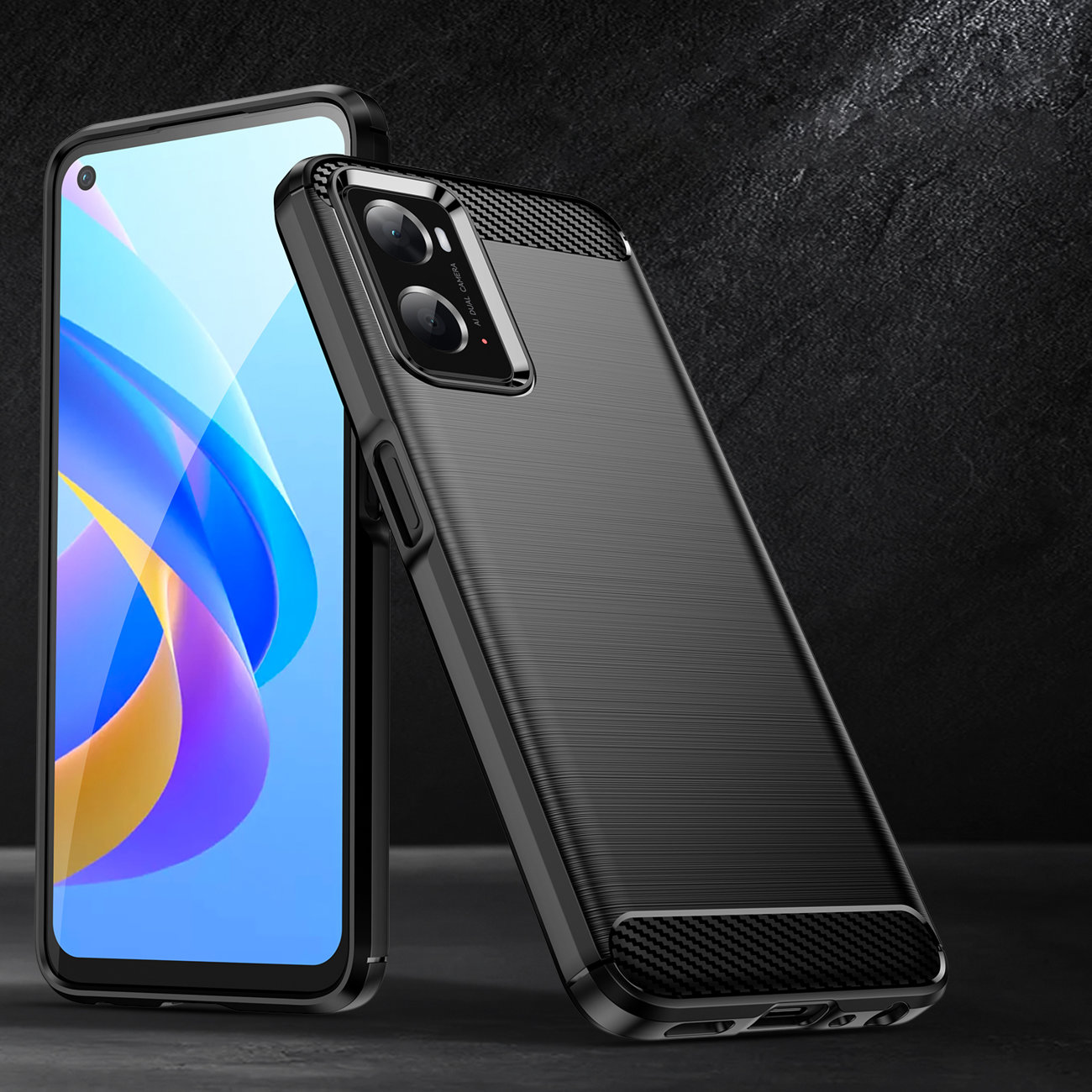 Ốp lưng chống sốc vân kim loại cho Oppo A36 hiệu Likgus - hàng nhập khẩu