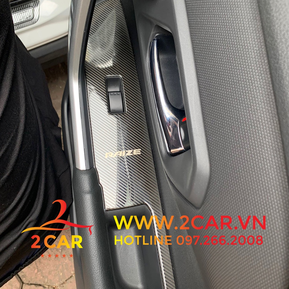 Ốp Nội Thất Xe Toyota Raize 2021-2022 - 5 chi tiết Mẫu CACBON kim Loại Cao Cấp