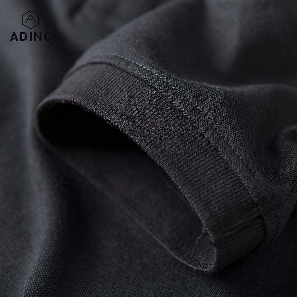 Hình ảnh Áo polo nam ADINO màu đen vải cotton co giãn nhẹ dáng công sở slimfit hơi ôm trẻ trung PL41