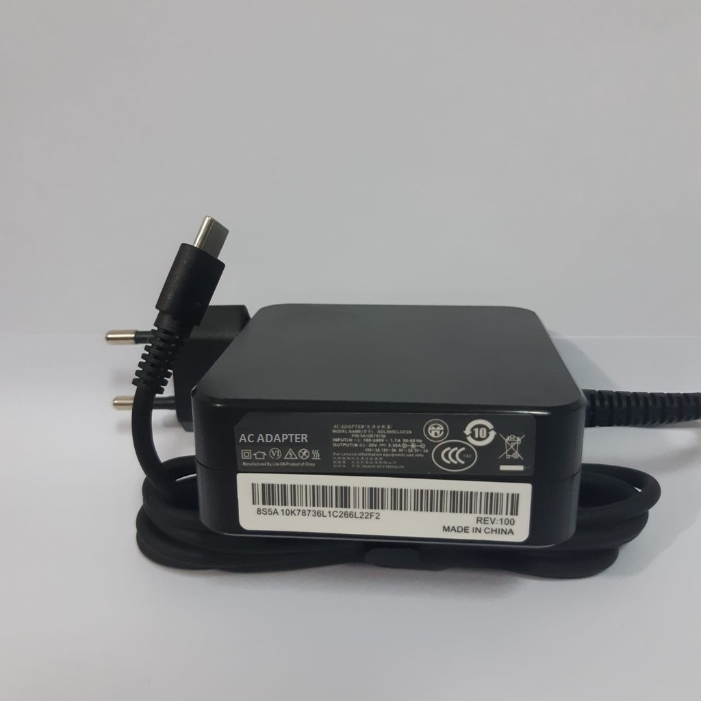 Sạc dành cho Laptop Lenovo Thinkpad L390 L490 USB-C AC Adapter Charger 65W 3.25A