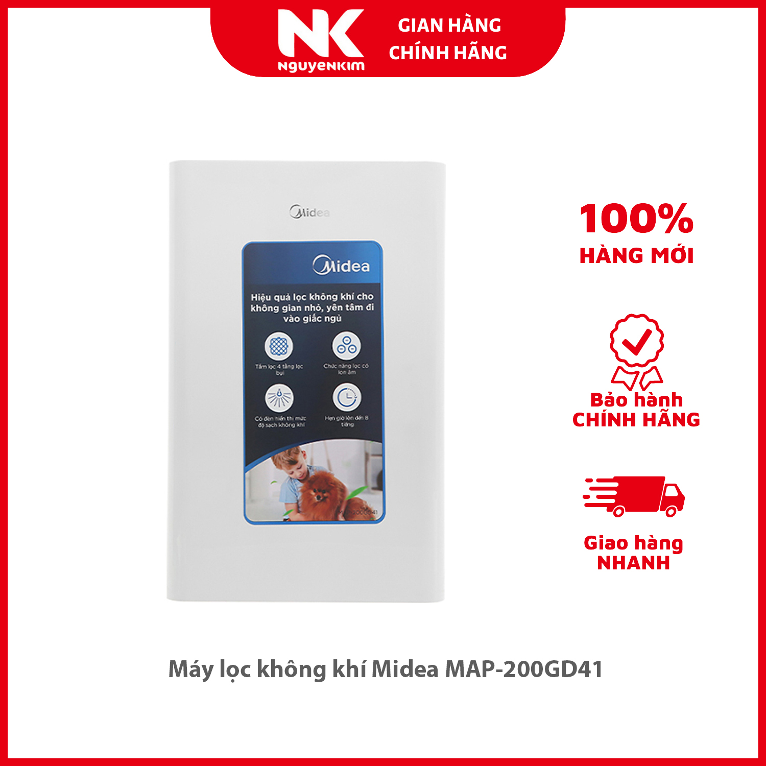 Máy lọc không khí Midea MAP-200GD41 - Hàng Chính Hãng