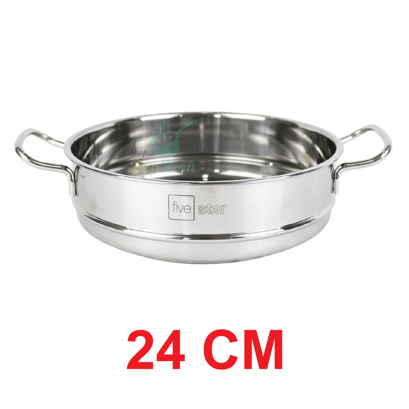 Combo Bộ nồi inox và xửng hấp Fivestar 5 món nắp kính