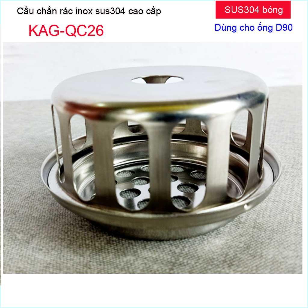 Cầu chắn rác sân thượng inox SUS304 ống D60, D90, cầu chặn rác, cầu thoát nước mưa