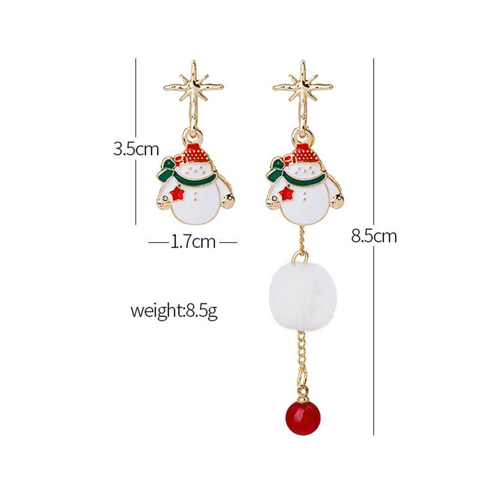 Footful Asymmetrical Christmas Stud Earrings Jewellery Dangle Stud for Girls