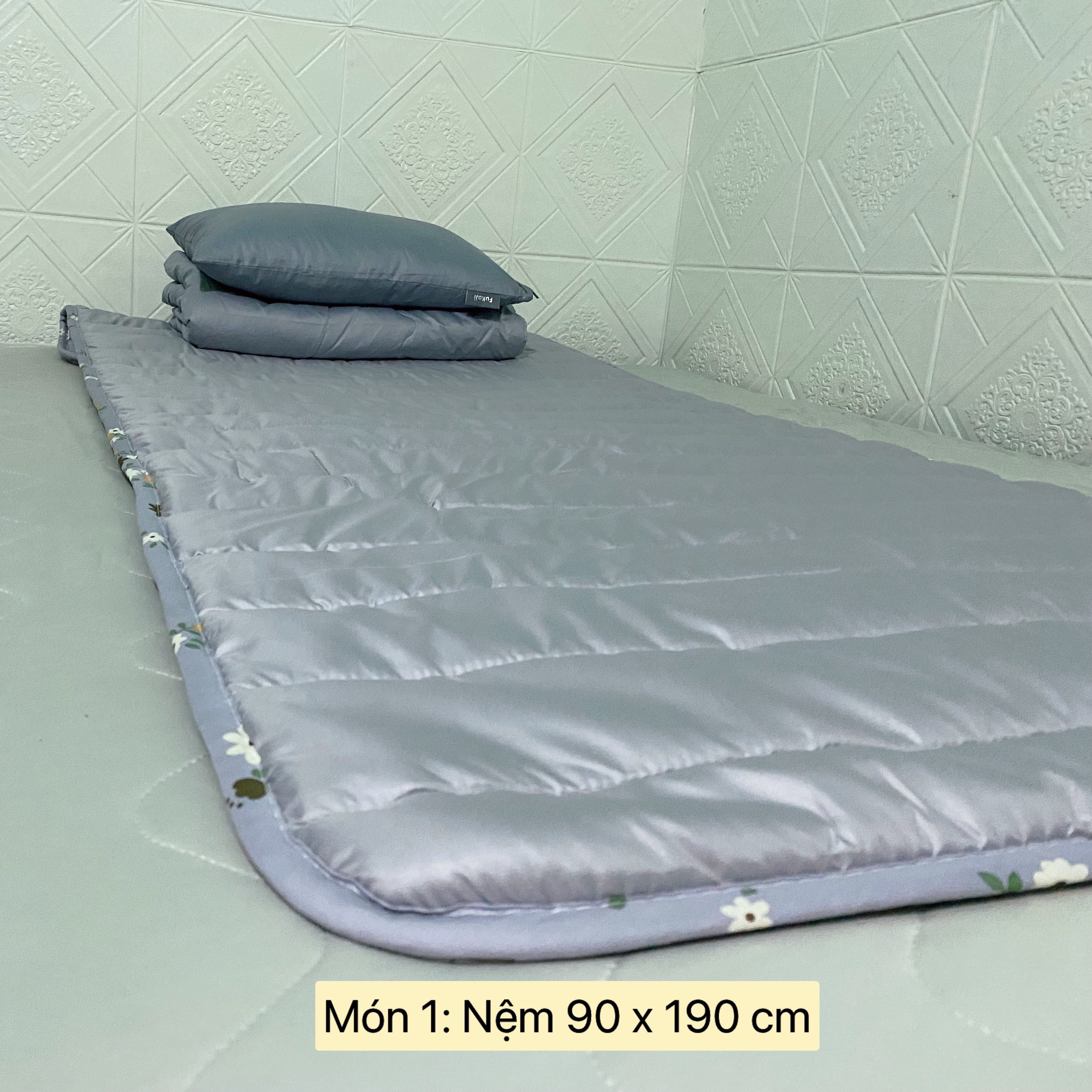 Bộ nệm văn phòng hàng xuất Nhật,kèm chăn,gối, kích thước90x190cm