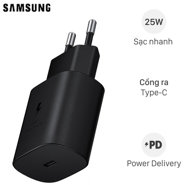 Củ sạc nhanh Samsung 25W EP-T2510 (Có hộp, Không kèm cáp) - Hàng Chính Hãng