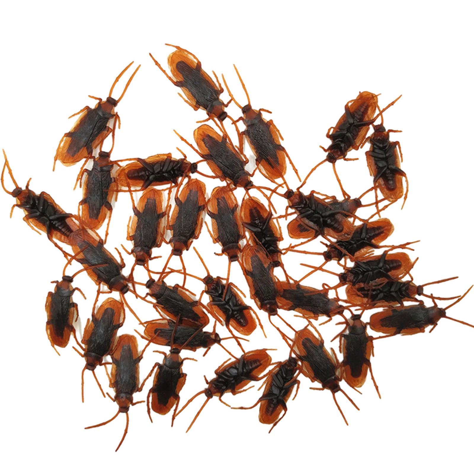 100 Pieces Fake Roaches Halloween Props Party Favors Animal Toys Tricky Toys Educational Toys Artificial Fake Roach for Christmas