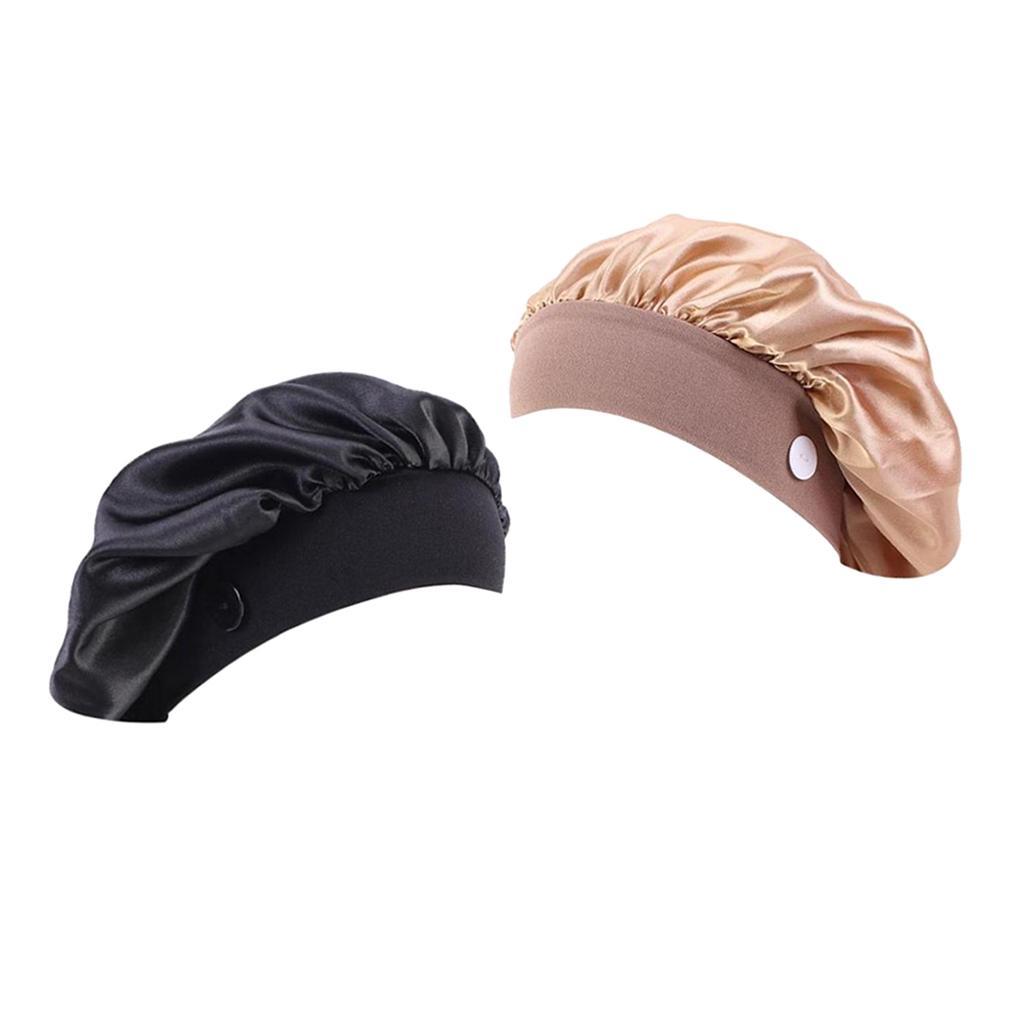 2pcs Women Satin Silk Scrub Cap Beanie Dust Cap