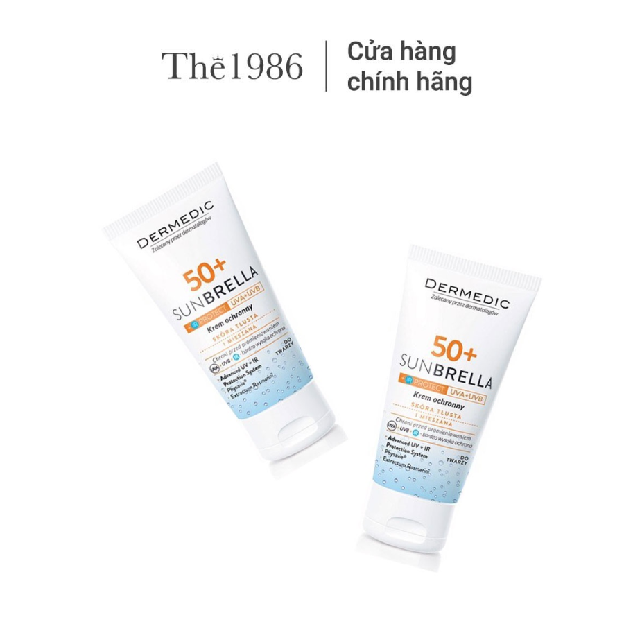 Kem chống nắng dành cho da dầu Dermedic Sunbrella Sun Protection Cream Oily and Combination Skin SPF 50+ (50g)