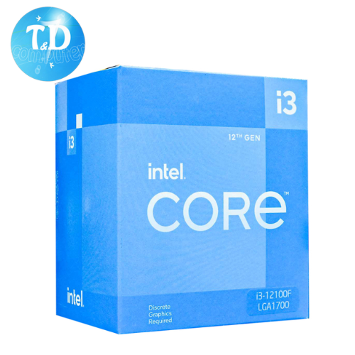 CPU Intel Core i3-12100F (3.3GHz turbo up to 4.3GHz, 4 nhân 8 luồng, 12MB Cache, 58W)- Socket Intel LGA 1700) - Hàng chính hãng Viễn Sơn phân phối