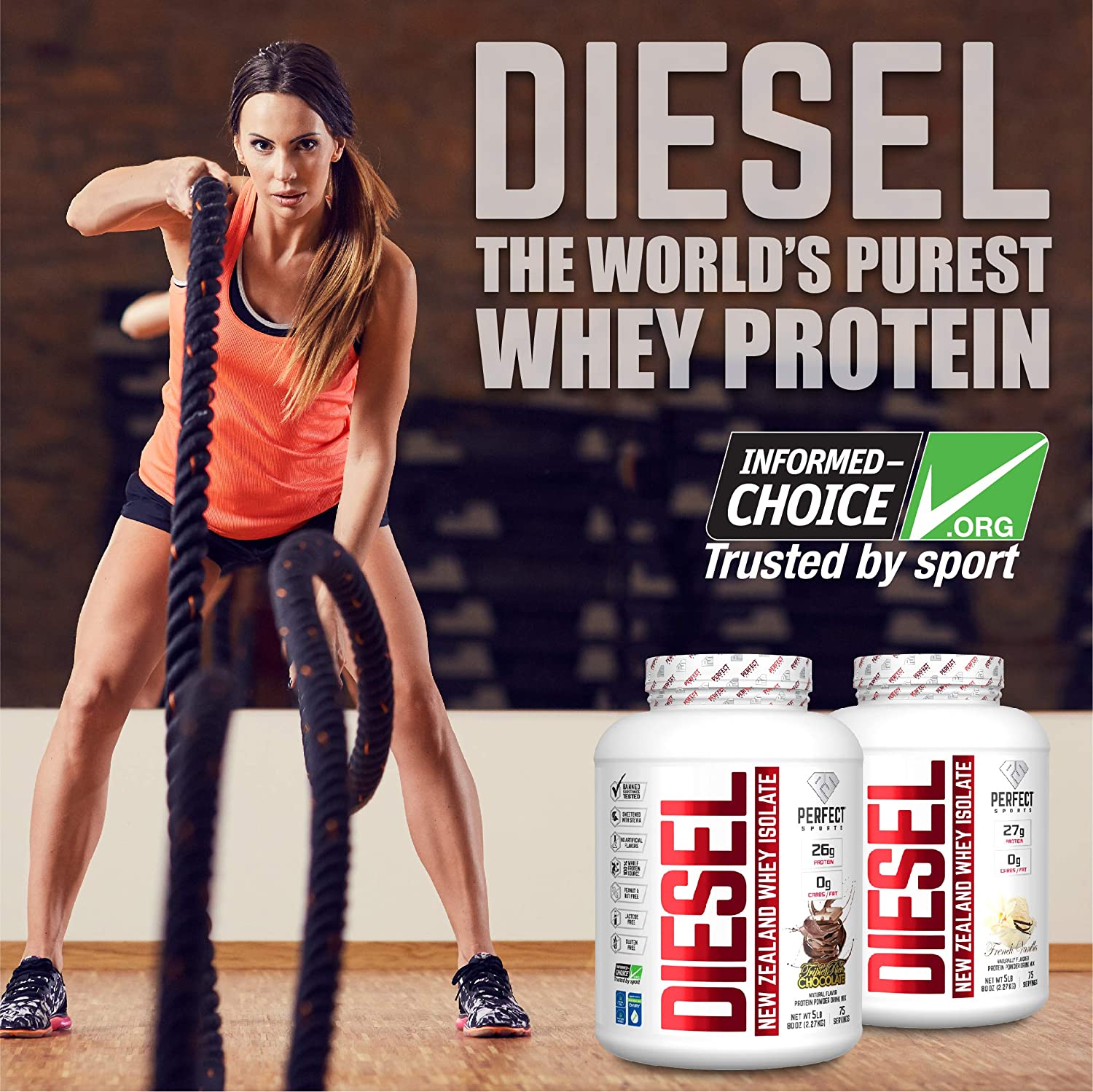 Diesel New Zealand Whey Protein Isolate 5Lbs - Sữa tăng cơ hỗ trợ giảm mỡ