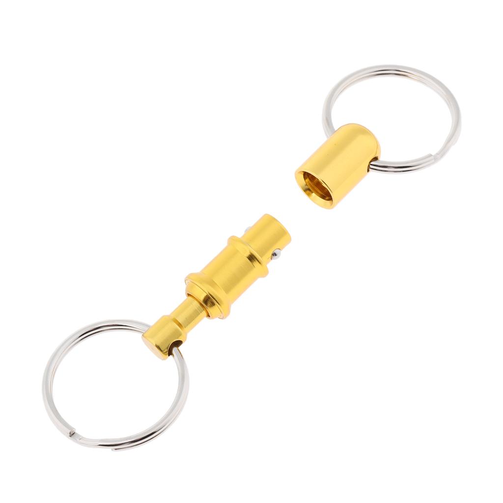 2Pcs/pack Quick Release Keychain, Pull-Apart Removable Keyring with Two Heavy Duty Split Rings Key Accessories