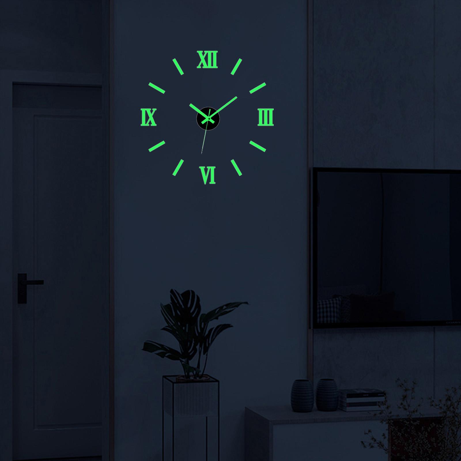 Luminous Wall Clock Stickers DIY Digital Clock Wall Stickers for Bathroom