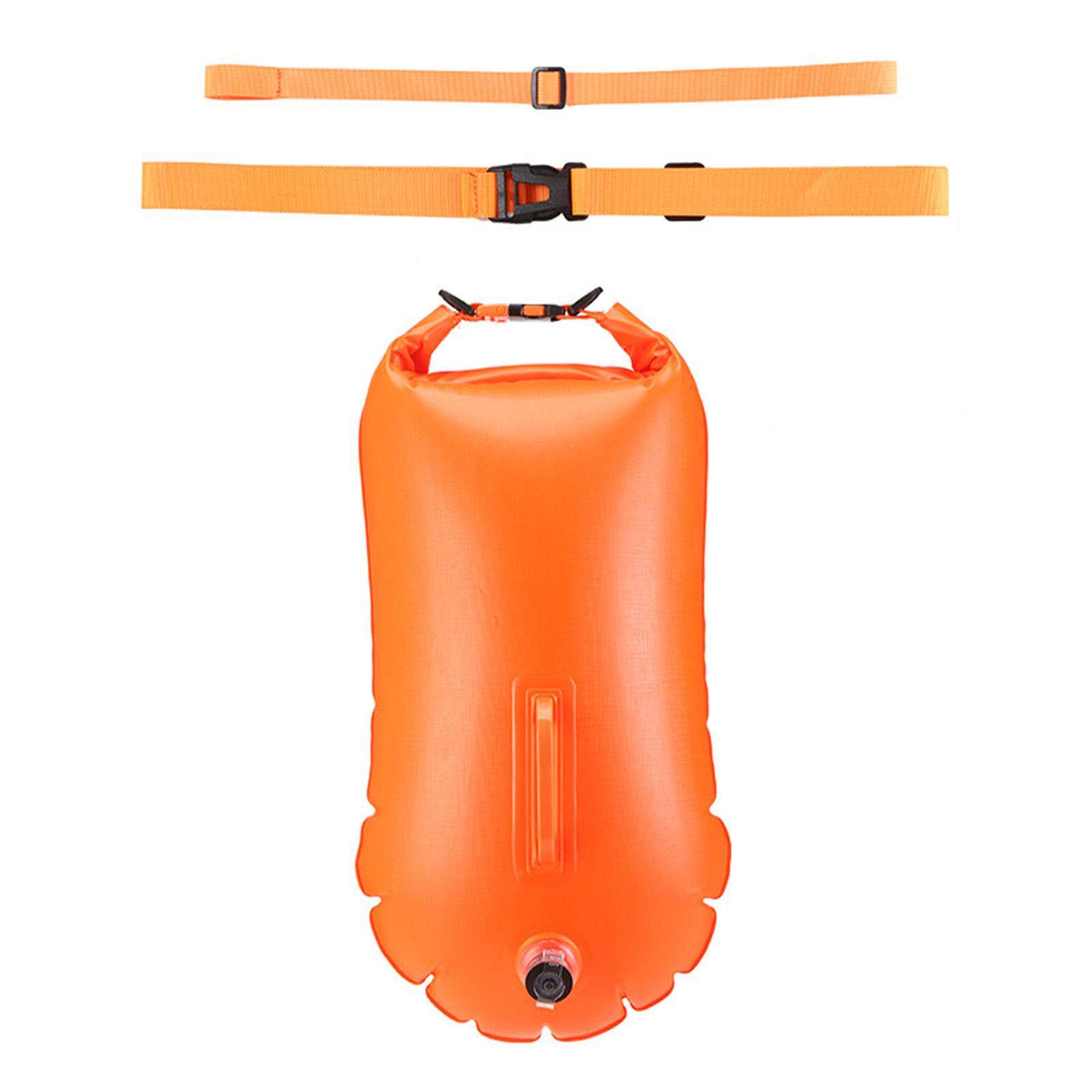 Inflatable Swim Buoy Swim Safety Float Waterproof Bag Swim Training Swimming Tow Bag Floating Bag for Outdoor Swimming Surfing Kayak Diving
