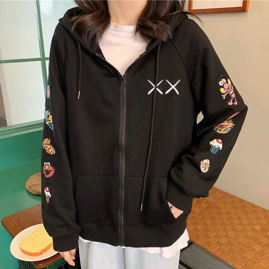 ÁO HOODIE - ÁO KHOÁC NỈ NGOẠI Dây Kéo XX (HD2080 - In Hoạt Hình Tay) (Bảo Bảo Store