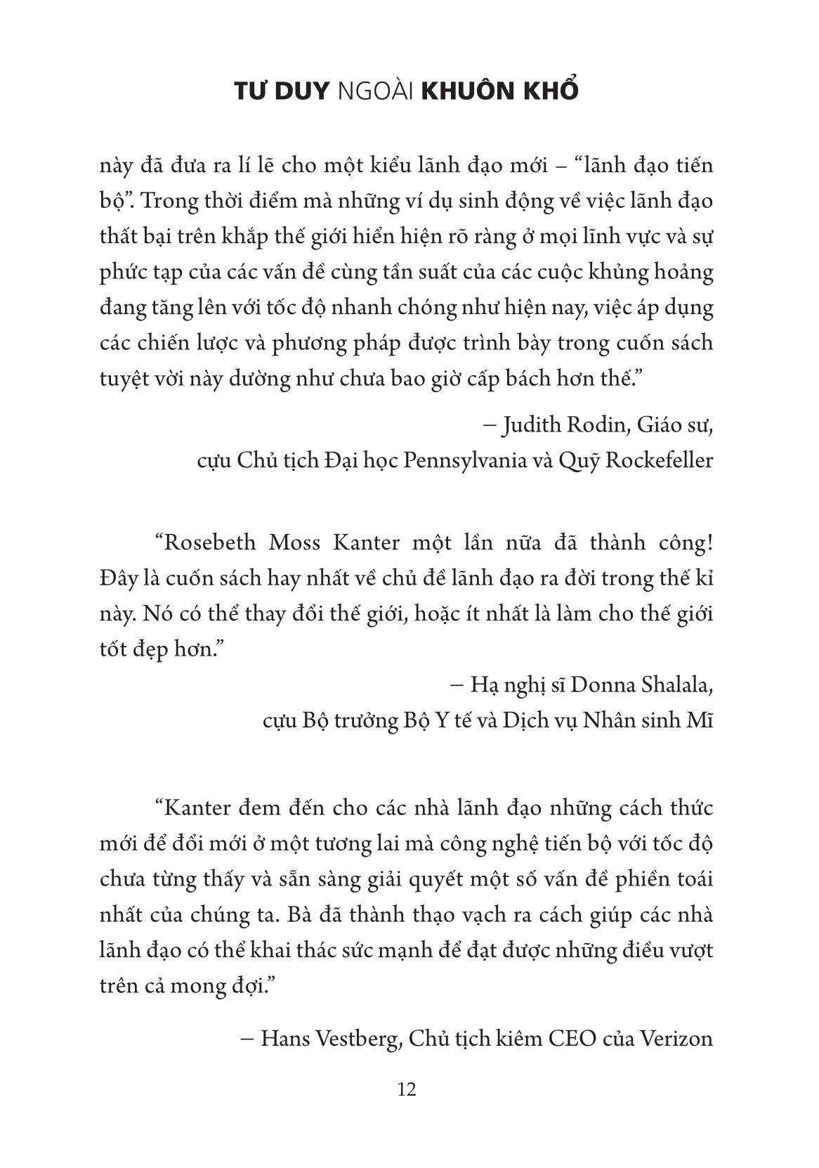 Tư Duy Ngoài Khuôn Khổ - Lãnh Đạo Tiến Bộ, Đổi Mới Thế Hệ