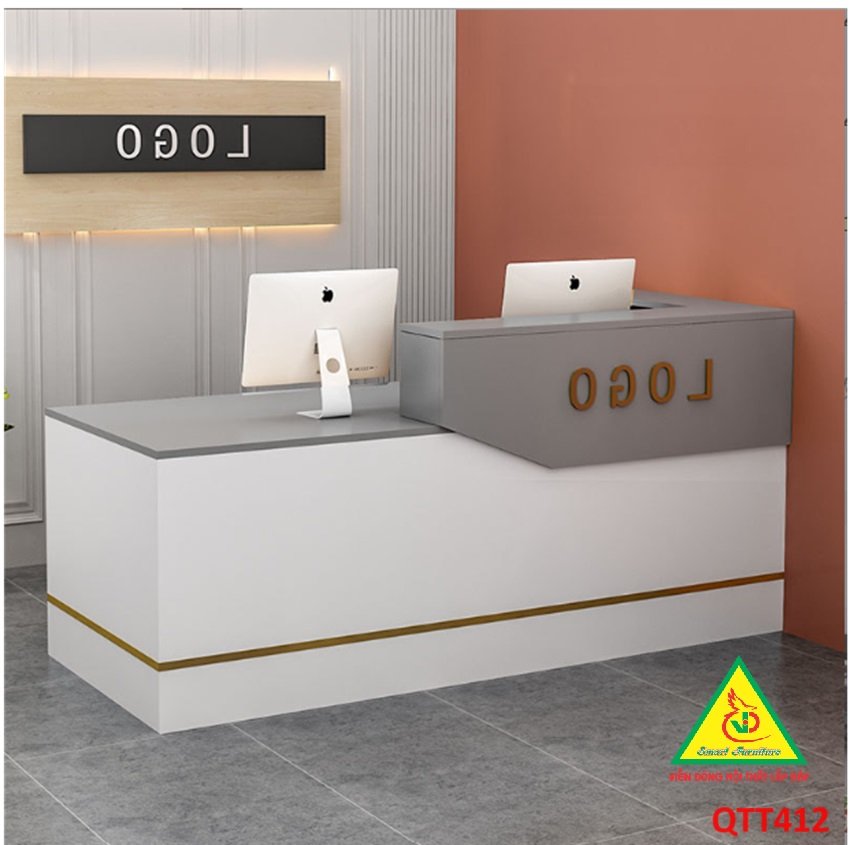 QUẦY LỄ TÂN, QUẦY TIẾP TÂN, QUẦY TÍNH TIỀN, QUẦY THU NGÂN QTT412 - Nội thất lắp ráp Viễn Đông Adv