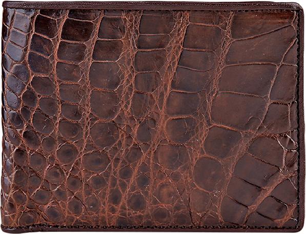 Ví Nam Da Cá Sấu Huy Hoàng HT2245 (12.5 x 10 cm) - Nâu Đỏ