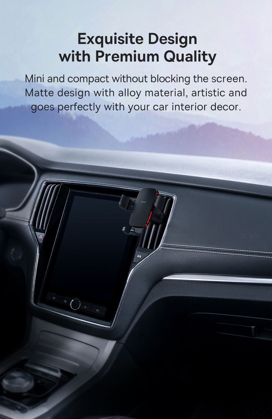 Giá đỡ Baseus Metal Age Ⅱ Gravity Car Mount SUJS000001 điện thoại khóa tự động dùng cho xe hơi- Hàng chính hãng