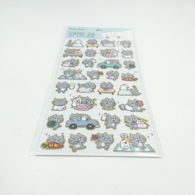 Sticker Moshi 009 - Mẫu 1 - Mèo Xám