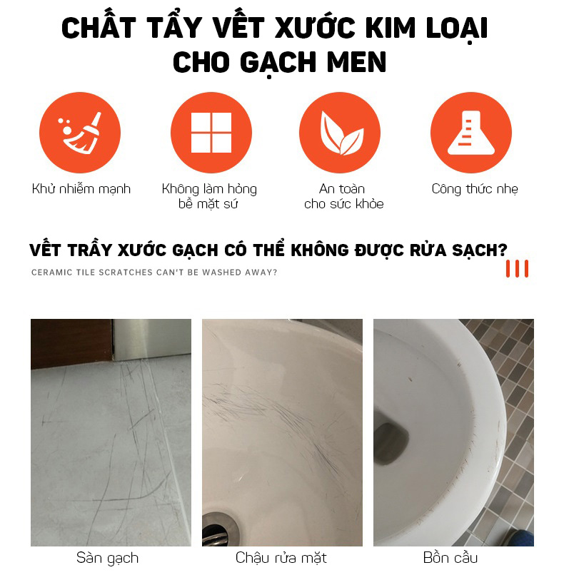 Dung Dịch Xoá Vết Xước Gạch Sàn Nhà Siêu Sạch Cao Cấp Ceramic 260ml