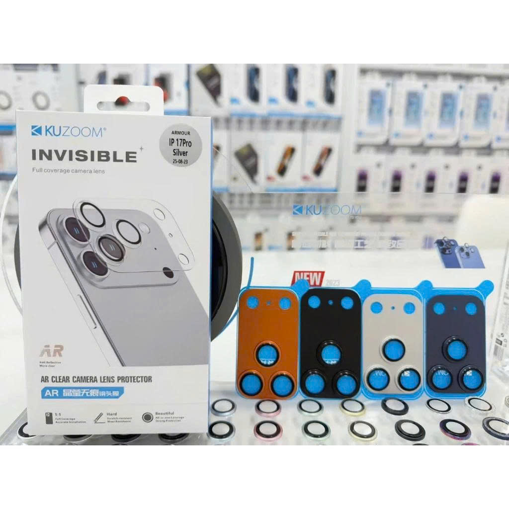 Miếng dán kính Bảo Vệ Cụm Camera cho iPhone 17 Pro Max/ 17 Pro Chính hãng KUZOOM bảo vệ máy toàn diện - Hàng chính hãng
