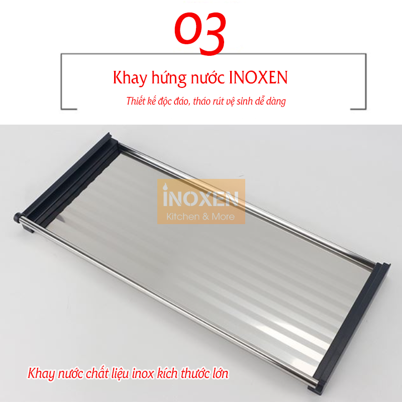 Giá kệ úp bát chữ V tủ bếp trên BV80 - INOXEN