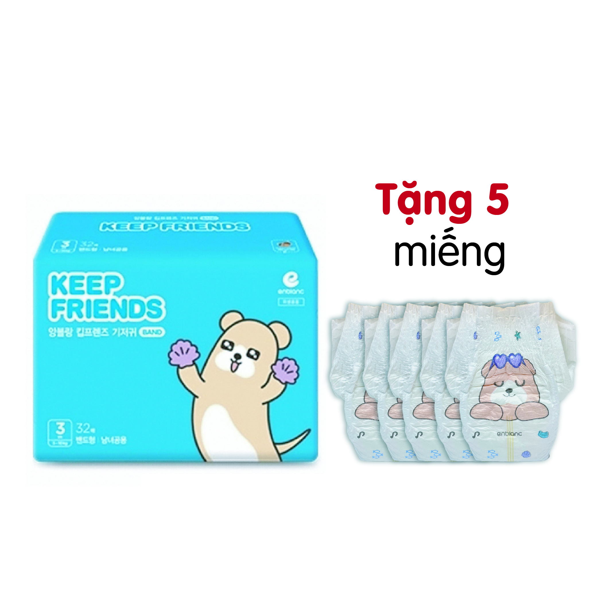 Tã dán nội địa Hàn Quốc Enblanc Keep Friend size 3 (M 32 miếng)