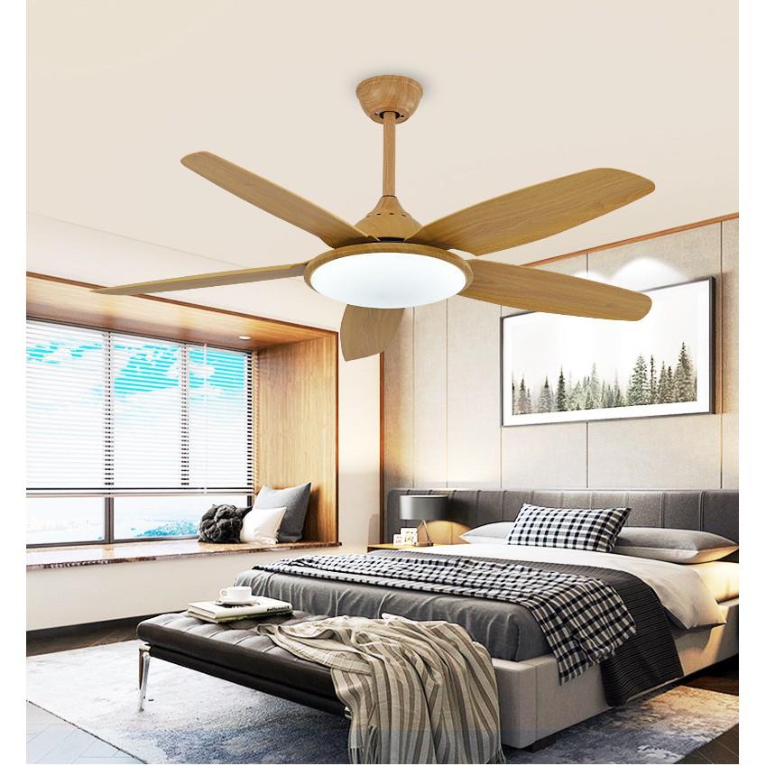 Đèn quạt XUHAO LED 3 chế độ ánh sáng động cơ đồng chuẩn xịn 100% - có điều khiển từ xa hiện đại