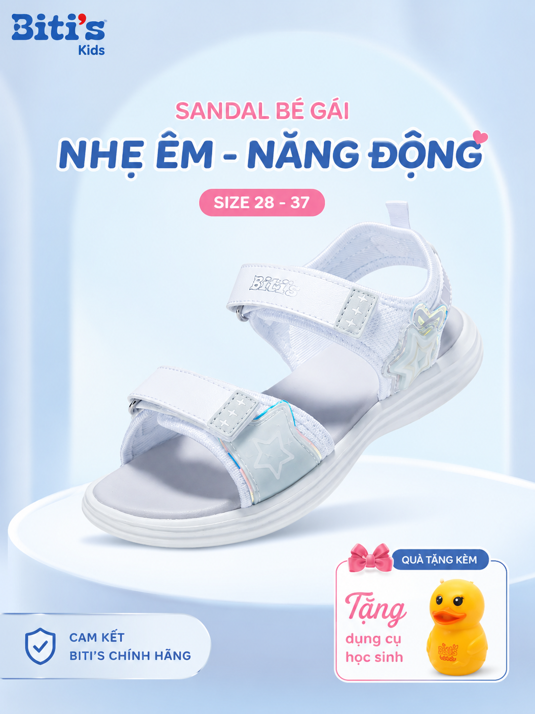 Sandal bé gái  Lovely Màu Trắng  Biti's (28-37)