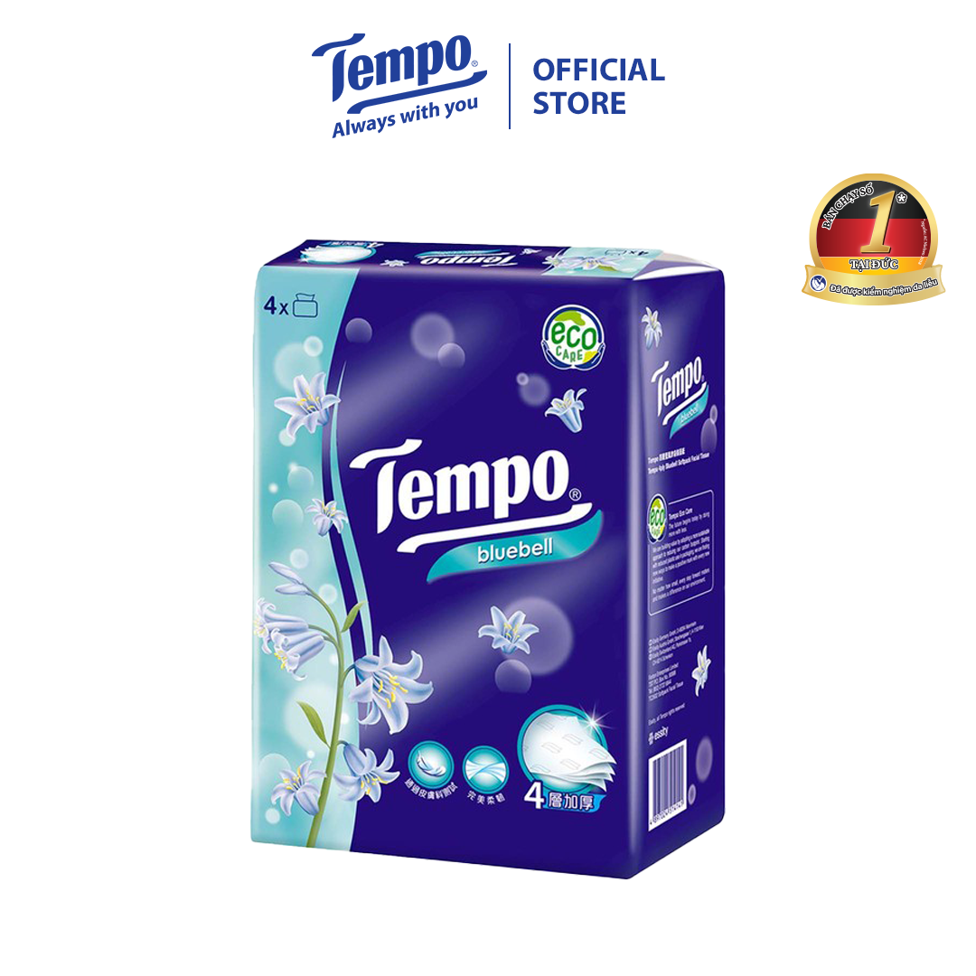 Khăn giấy rút cao cấp Tempo - 4 lớp bền dai, an toàn cho da - Thương hiệu Đức (8 gói)