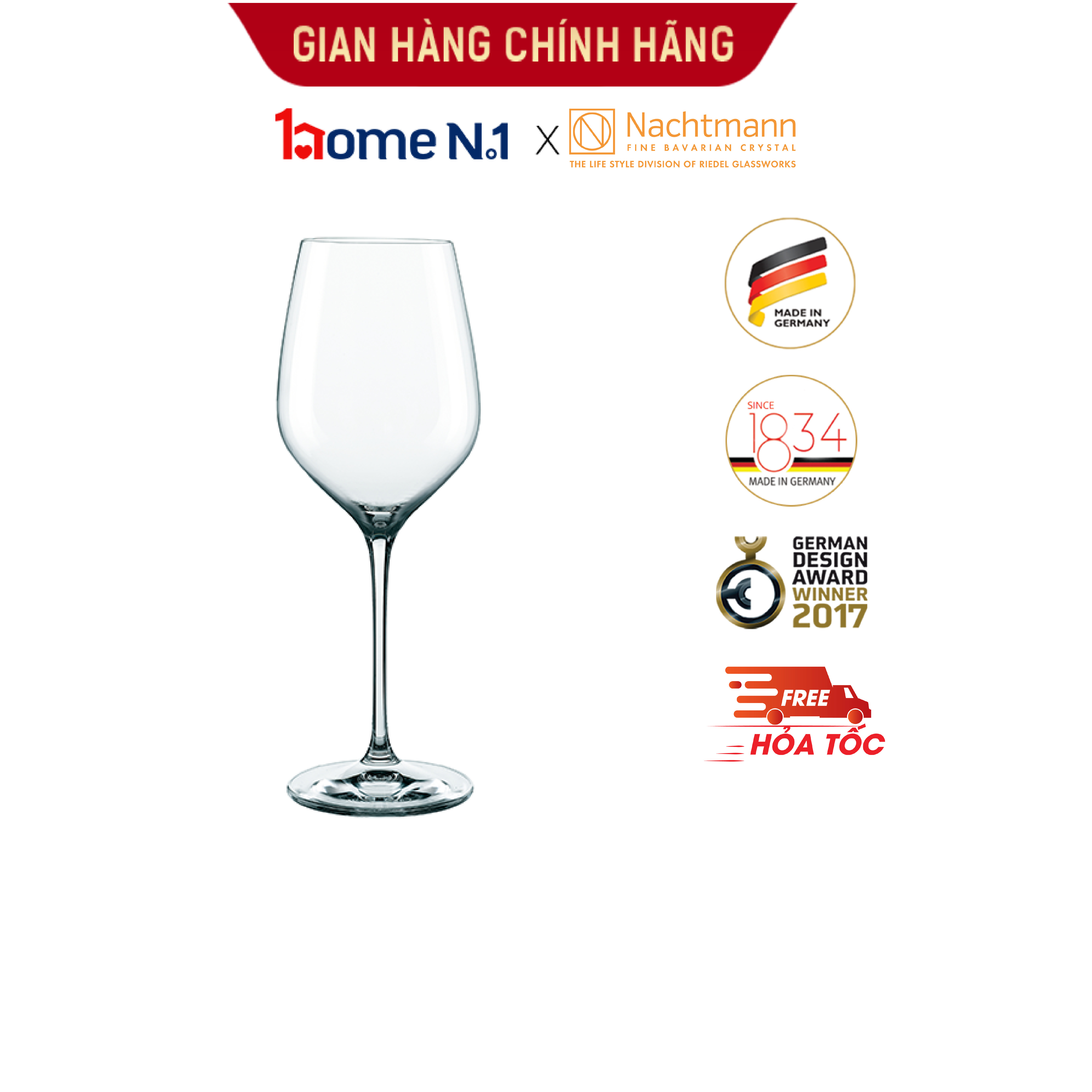 Bộ 4 ly rượu vang Nachtmann Supreme Bordeaux XL - Hàng chính hãng Đức