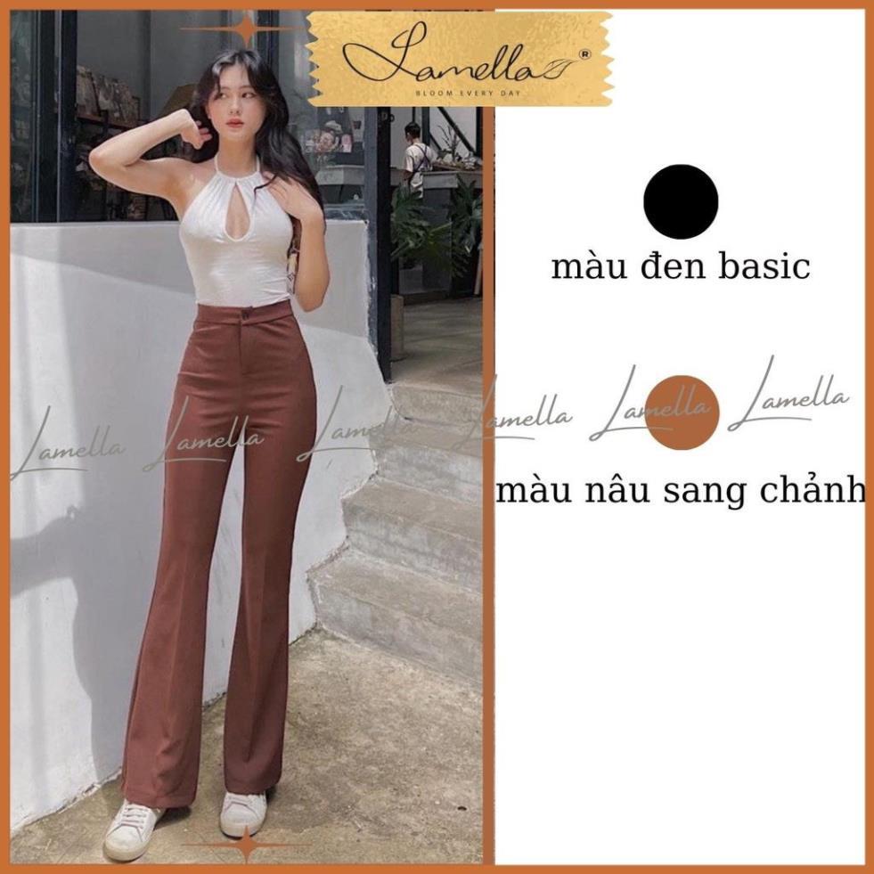 Quần tây nữ công sở lưng cao 1 khuy, quần ống suông rộng đi học bigsizeLAMELLA QS01