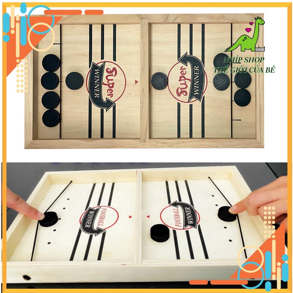 Foosball Winner bàn bắn bi gỗ, đồ chơi bằng gỗ thân thiện môi trường an toàn sức khỏe, Echolic, Slingpuck