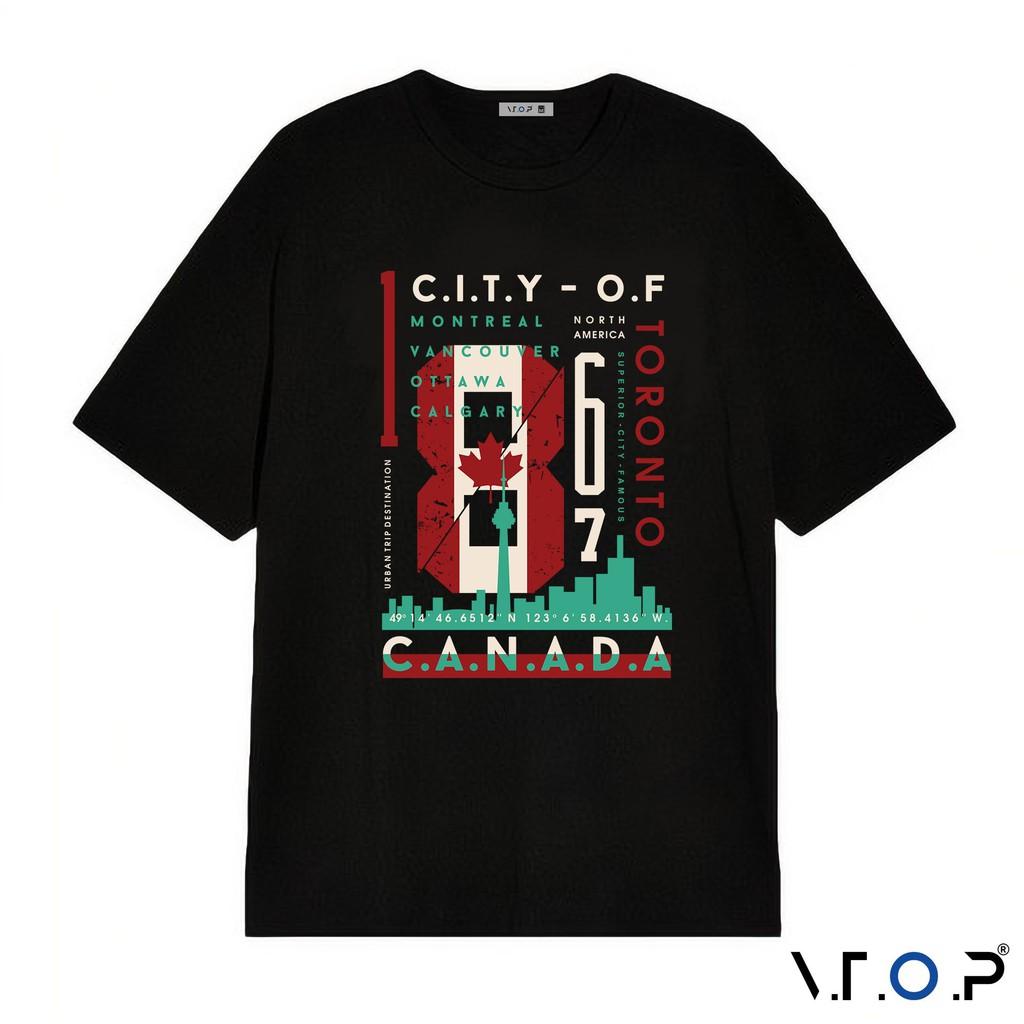 Áo thun nam nữ unisex City Canada oversize