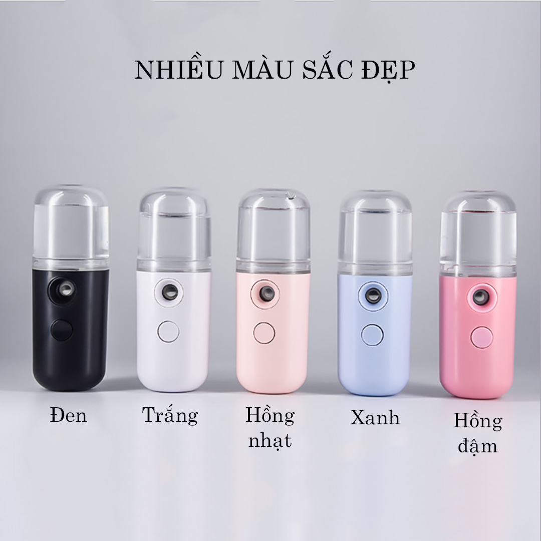 Máy Phun Sương Xông Hơi Mặt Nano Mini Cầm Tay  Hỗ Trợ Giữa Ẩm Cho Da, Xịt Khoáng Cho Da Mặt Trẻ Đẹp - Hàng Chính Hãng