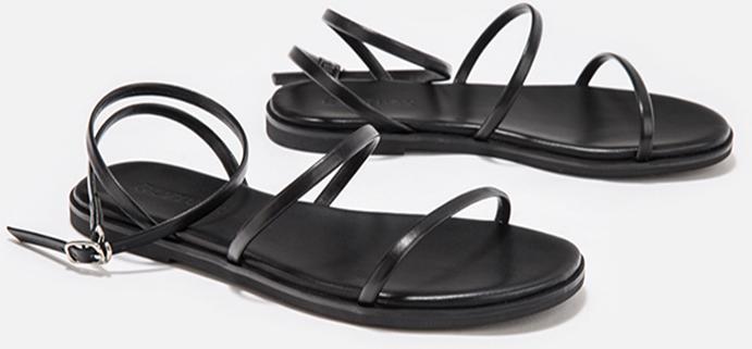 Sandal Nữ Quai Mảnh Black Basic