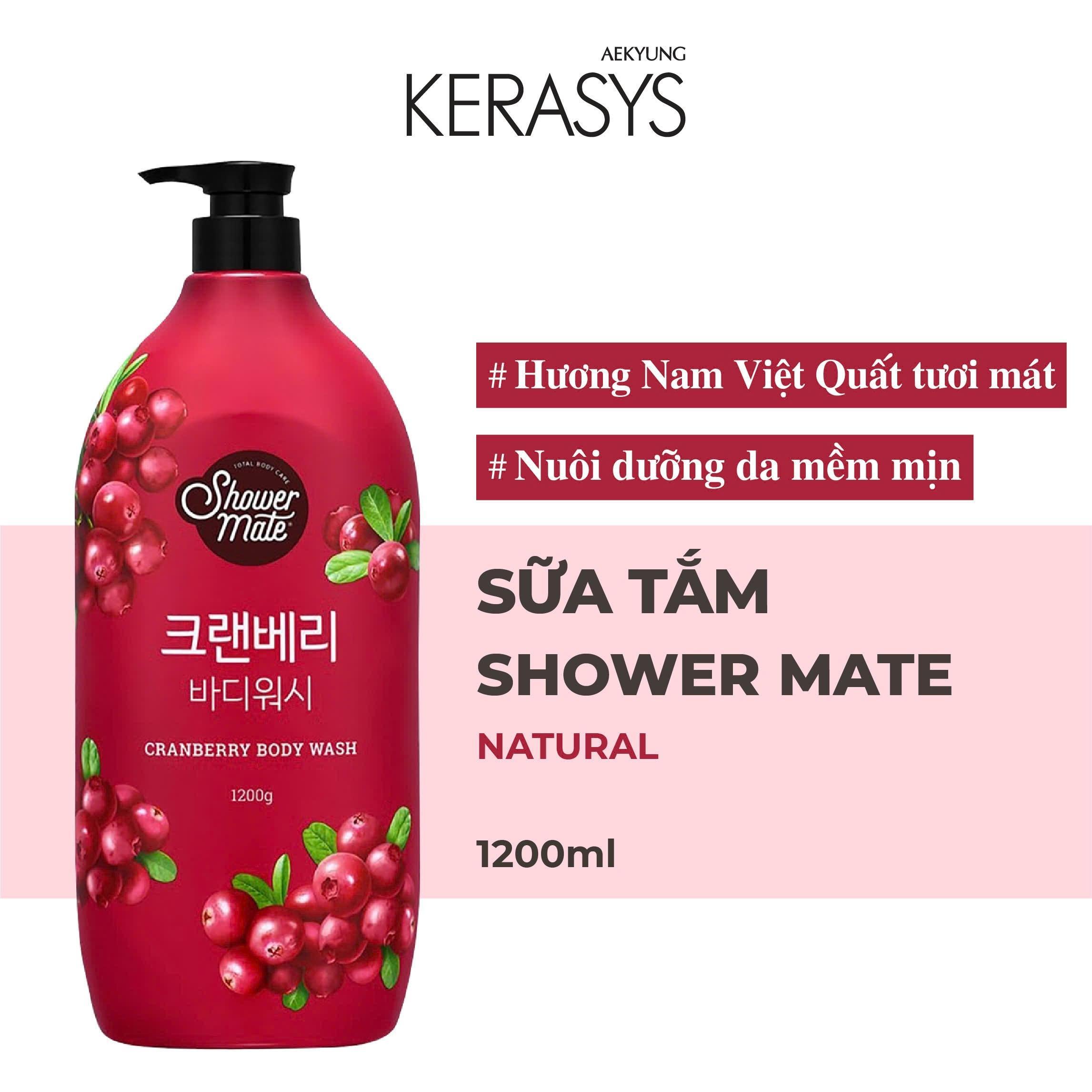 Sữa tắm cao cấp Hàn Quốc Showermate Natural Cranberry (Hương Nam Việt Quất tươi mát) 1.2 kg
