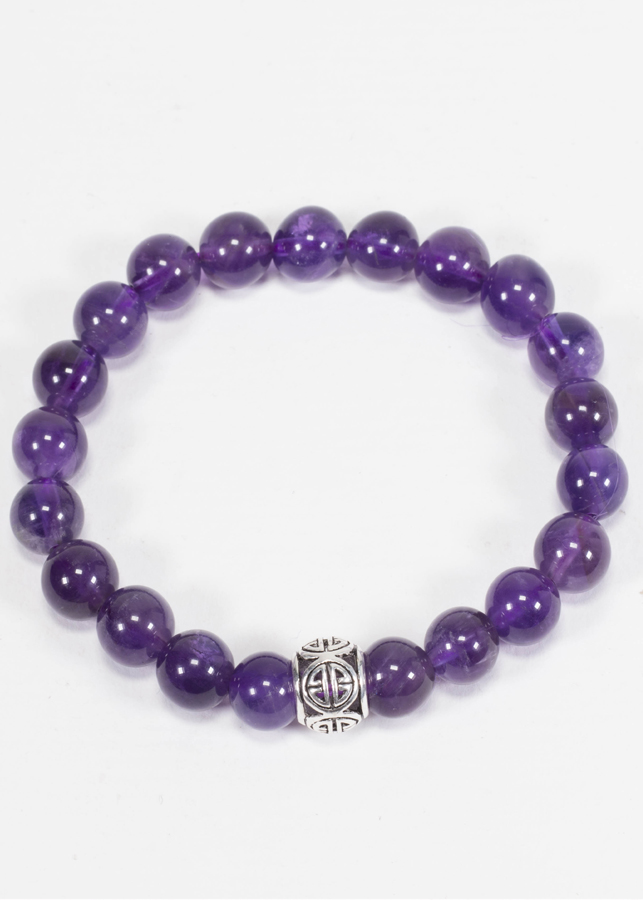 Vòng đá Thạch Anh Tím phối charm bạc  Ngọc Quý Gemstones