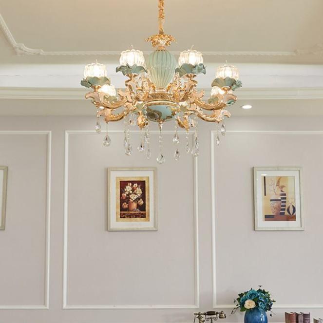 Đèn chùm kiểu dáng sang trọng loại 8 bóng hiện đại trang trí nhà cửa cao cấp - kèm bóng LED chuyên dụng.