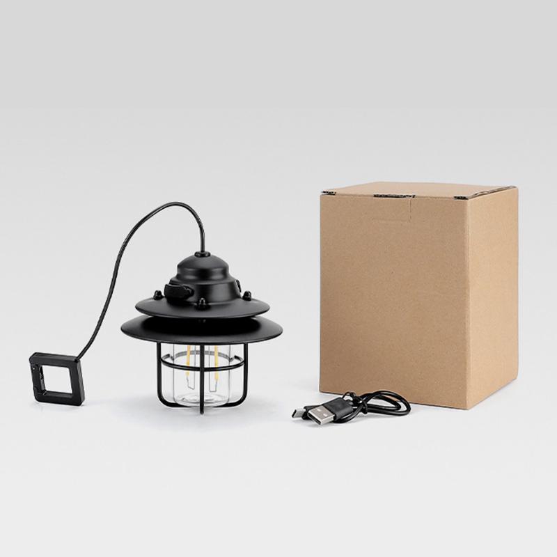 Đèn LED cắm trại USB có thể sạc lại phong cách Vintage di động, không thấm nước