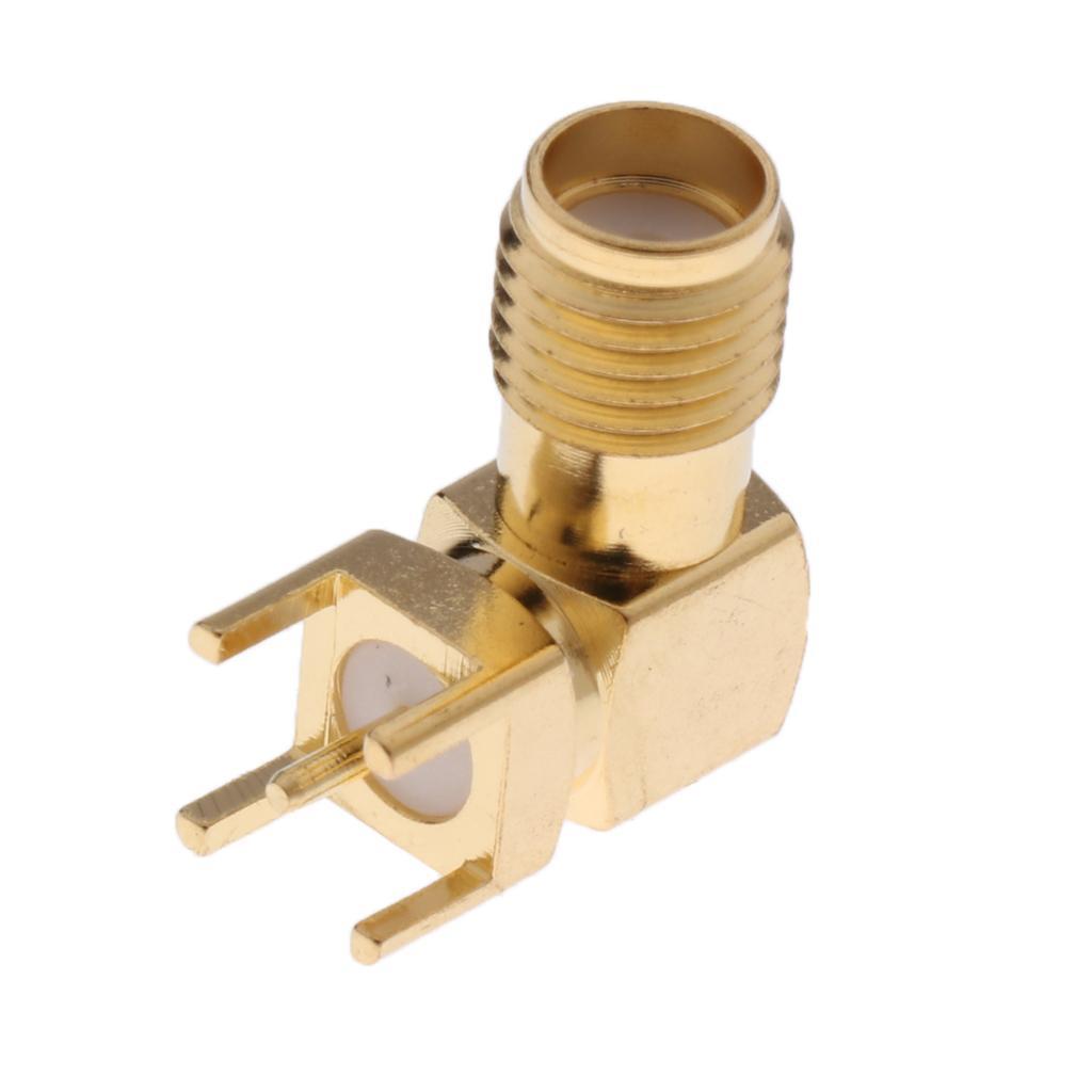 10x RF Female Jack Right Angle 90 Degree Metal Coaxial Adapter Connector
