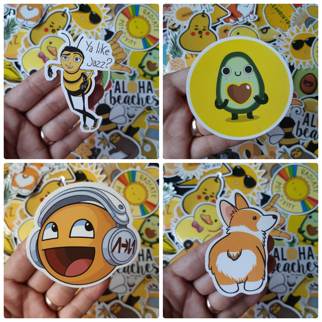 Bộ Sticker dán cao cấp chủ đề MÀU VÀNG - YELLOW - Dùng dán Xe, dán mũ bảo hiểm, dán Laptop...