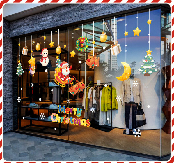 Decal trang trí Noel - Rèm phụ kiện ông già Noel