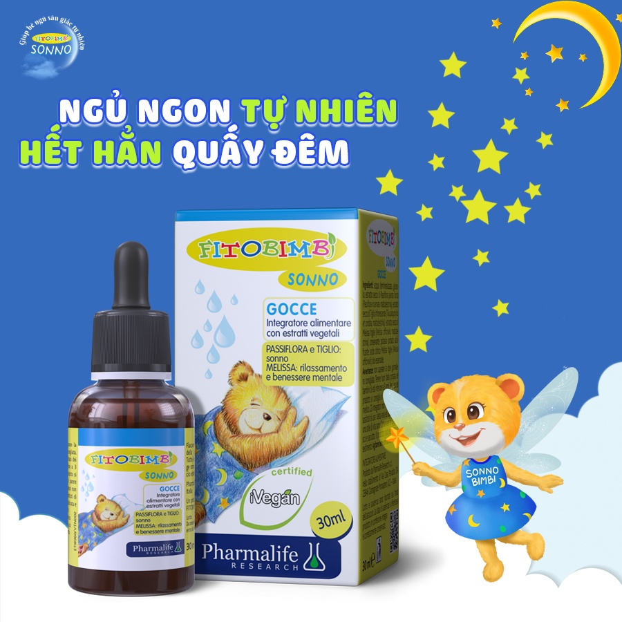 Siro Giúp Bé Ngủ Ngon Fitobimbi Sonno 30ml giúp bé ngủ ngon