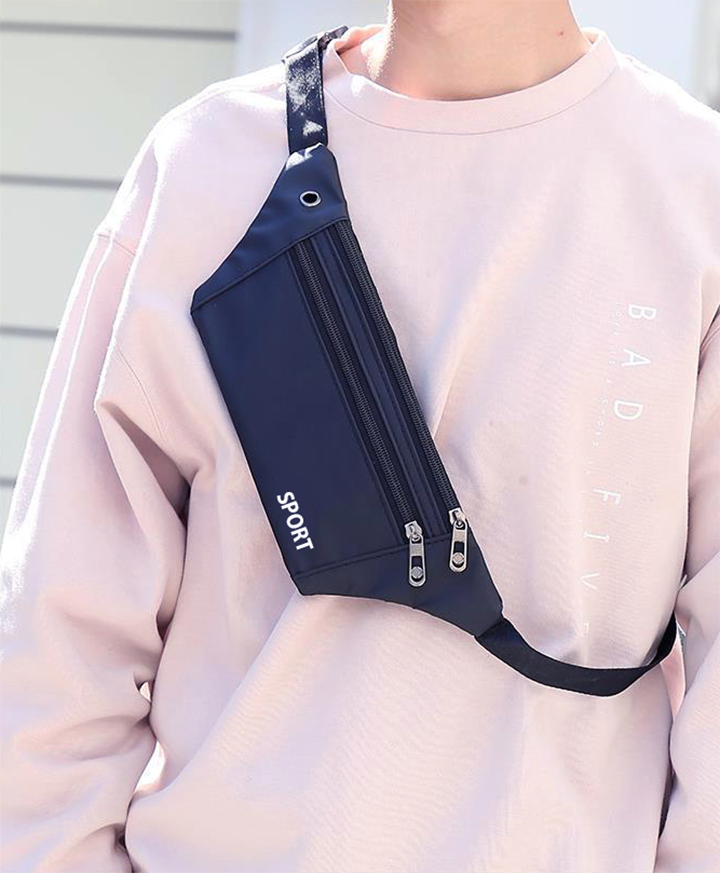 Túi đeo bụng, túi đựng điện thoại đa năng vải bố 2 màu chống thấm nước cao cấp TUI-