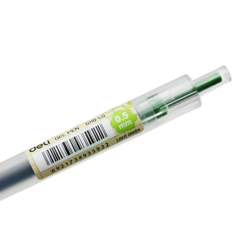Bút Gel 0.5 mm - Deli EG118-LG - Mực Xanh Lá Nhạt