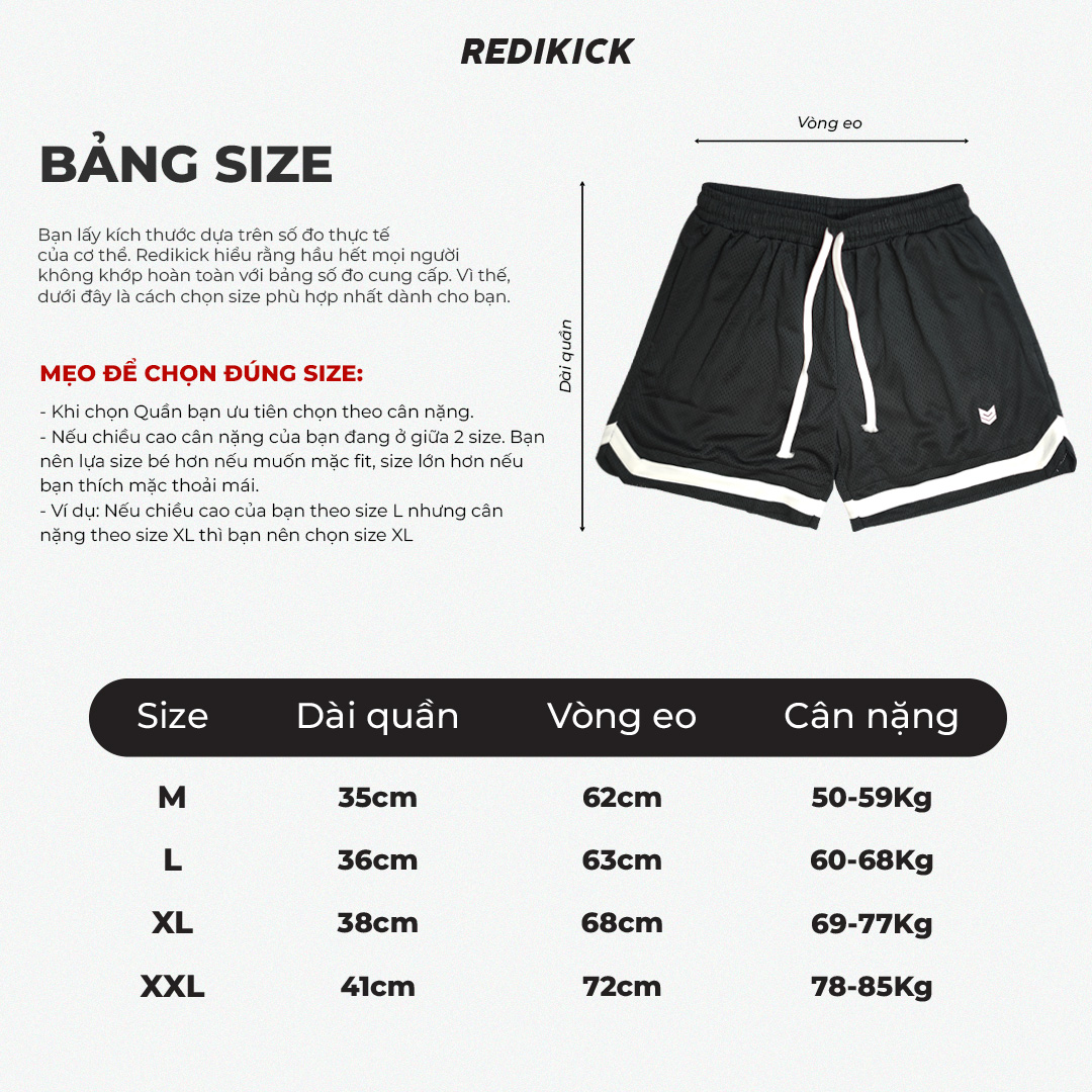 Quần short đùi thể thao 2 lớp Redikick Nhanh khô Bóng Rổ Pickle ball Gym Chạy Bộ Bóng Đá Tennis