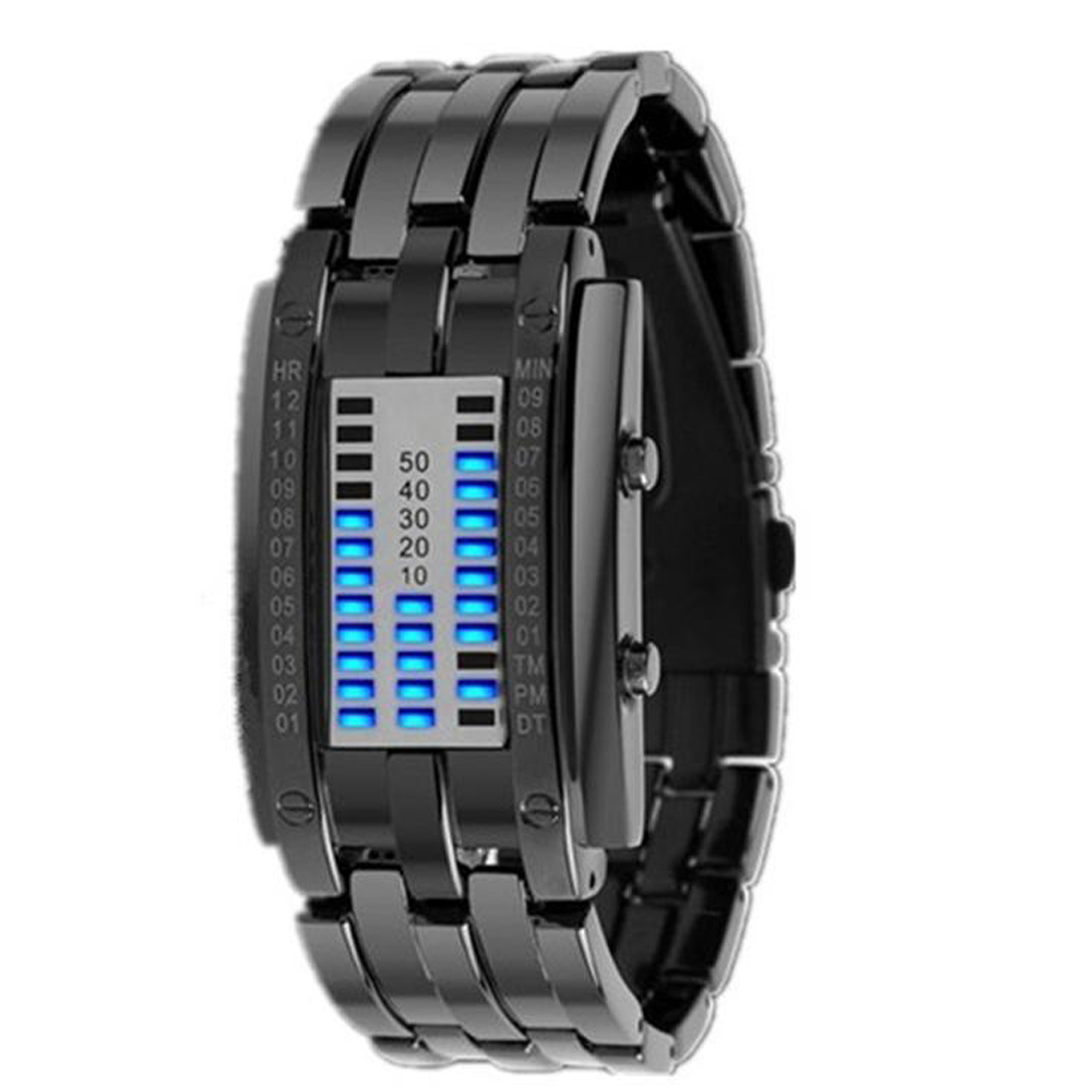 Đồng hồ điện tử không thấm nước làm từ thép không gỉ, màn hình LED